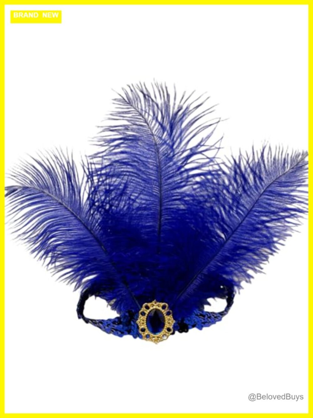 2pc Sequin Feather Headband Set Flapper Mardi Gras Costume Headpiece